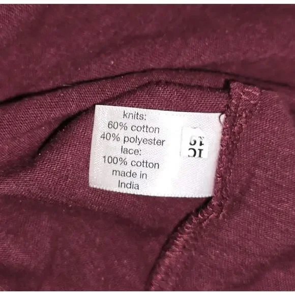 Lane Bryant Swing Collection 26/28 4X Burgundy Lace Top NWT Curvy Summer Spring - Picture 7 of 8